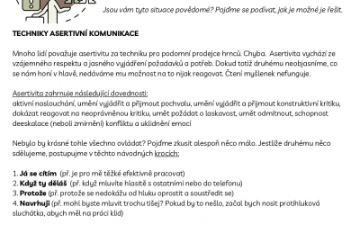Asertivní chování a komunikace